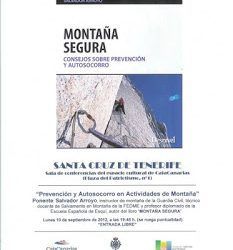 La Sala de Conferencias de Cajacanarias acogerá una charla sobre prevención y autosocorro en las actividades de montaña