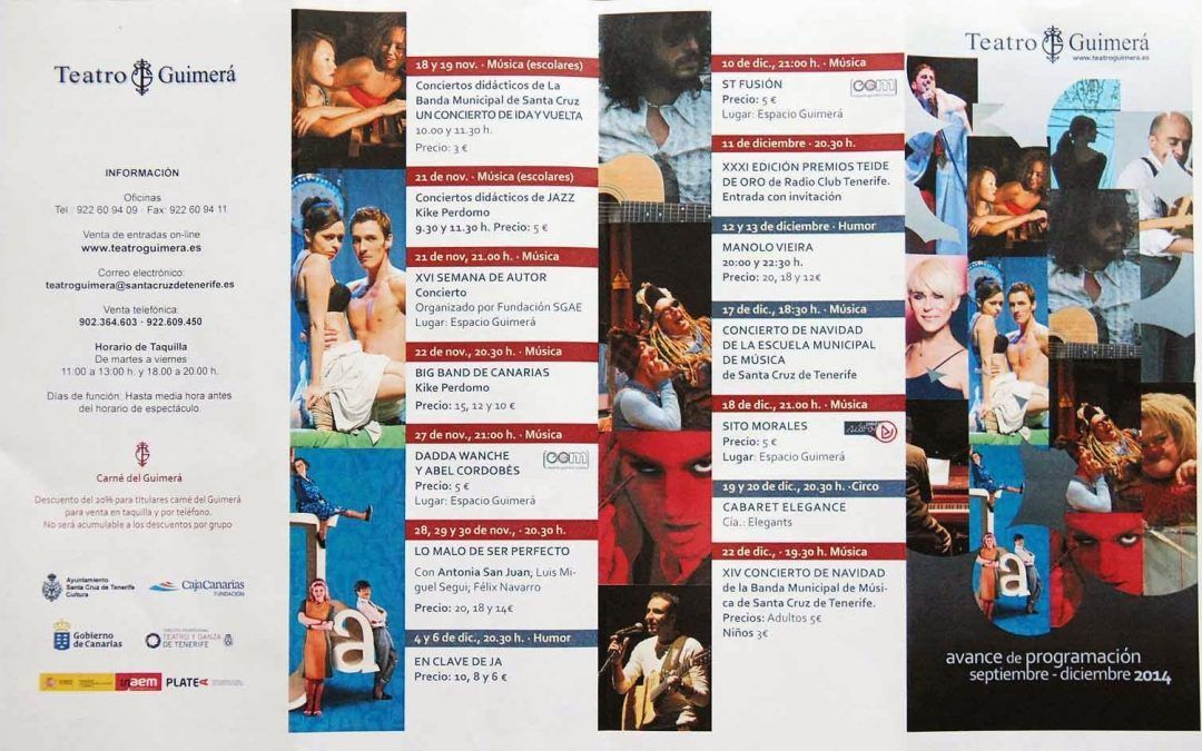 Cultura presenta la programación de otoño del Teatro Guimerá