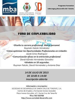 La Sociedad de Desarrollo y Fundación MBA organizan un Foro de Empleabilidad