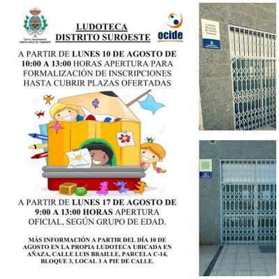 El lunes se abre el plazo de inscripción para la nueva ludoteca de Añaza