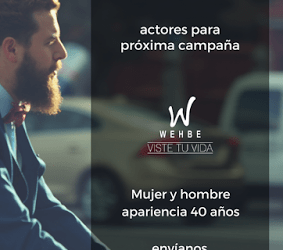 WEHBE busca actores para su próxima campaña
