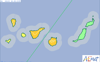 Decretada la alerta por lluvias durante todo el día en el municipio de Santa Cruz de Tenerife