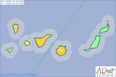 Decretada la alerta por lluvias durante todo el día en el municipio de Santa Cruz de Tenerife