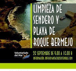 El Ayuntamiento organiza una limpieza del sendero y la playa de Roque Bermejo