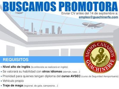 OFERTA DE EMPLEO: Promotora para Mojos Guachinerfe