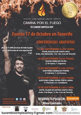 Laín García Calvo trae la experiencia Firewalking a Santa Cruz