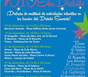 El Distrito Suroeste tendrá esta Navidad actividades infantiles en todos sus barrios
