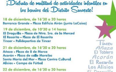 El Distrito Suroeste ofrece actividades para los más pequeños estas Navidades