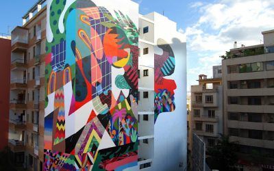 El nuevo mural de Lambert y Muro embellece un edificio de la calle El Pilar