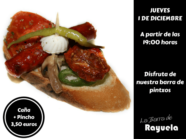 La Barra de Rayuela invita a ir de pinchos este jueves 1 de diciembre
