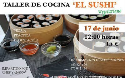 Coworking Nomad organiza un taller de cocina de sushi vegetariano