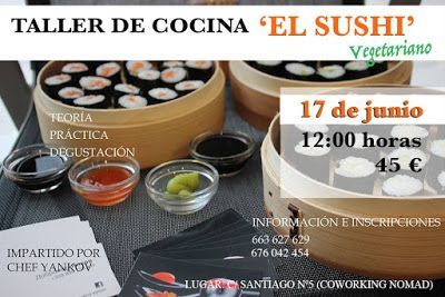 Coworking Nomad organiza un taller de cocina de sushi vegetariano