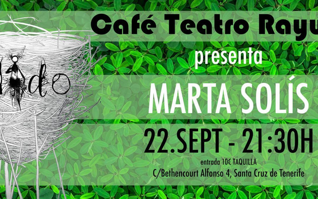 Marta Solís llega mañana al Café-Teatro Rayuela con su último trabajo