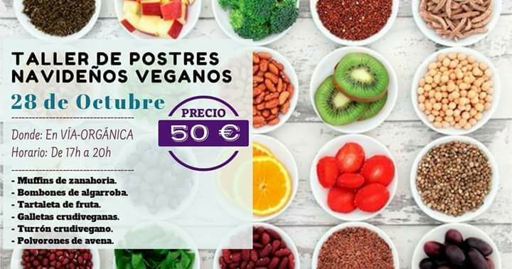 Vía Orgánica hará un taller de postres navideños veganos el 28 de octubre