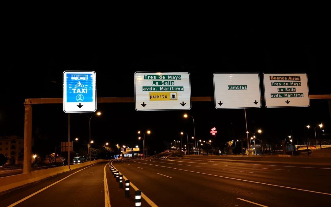 Habilitado el carril bus de la TF-5 en la entrada a Santa Cruz para que circulen vehículos 0 emisiones